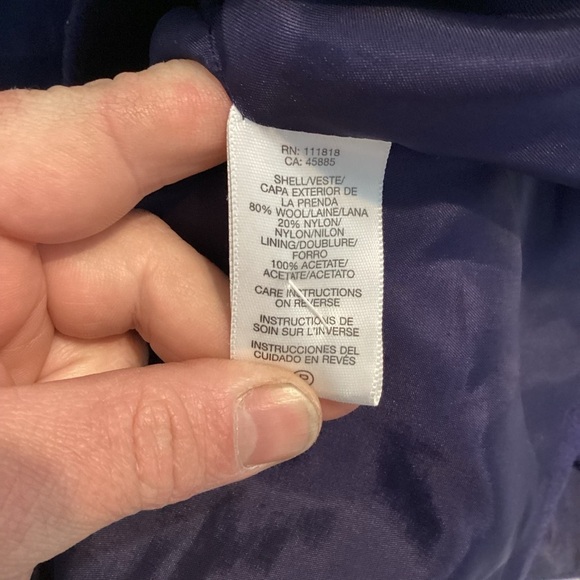 MICHAEL Michael Kors Wool Blend Short Sleeve Tie-Back Jacket Size L Navy - Picture 7 of 7